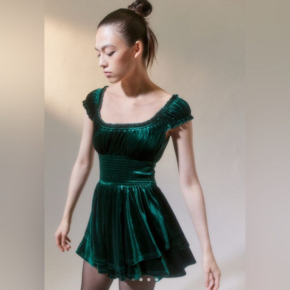 Urban Outfitters Green Fit and Flare Romper